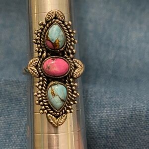 Silver and Turquoise Statement Ring